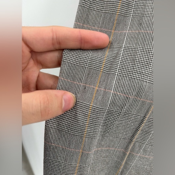 massimo dutti slim chino modal cotton grey check trousers pants size 6 (30) - Picture 9 of 16